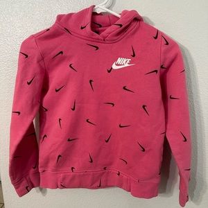 Girls Nike pink hoodie sweatshirt, small